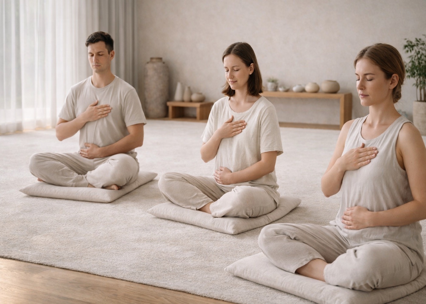 Traditional USUI Reiki workshop setting at Cosmic Rhythm in the UAE