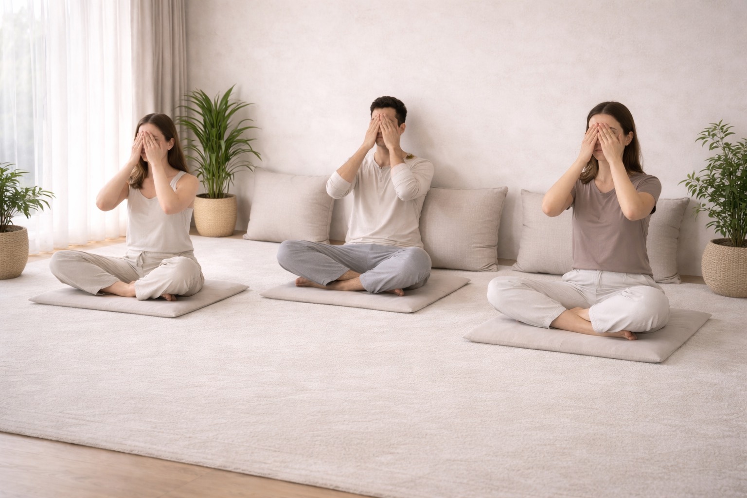 Reiki First Level workshop practice in Dubai with a calm guided group setting